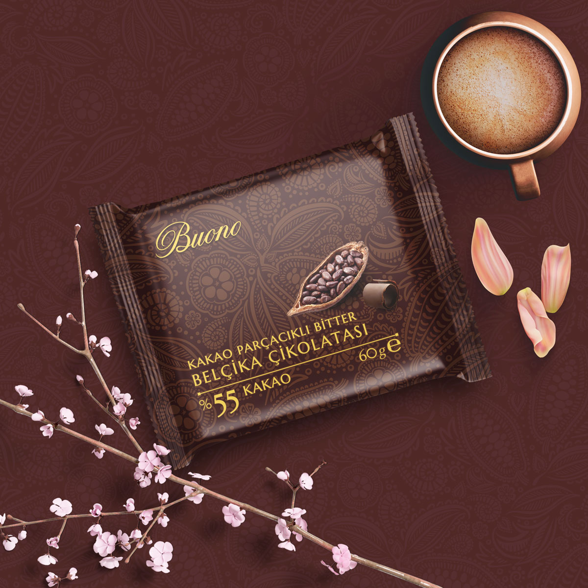 buono belgium chocolate with cocoa particle bitter