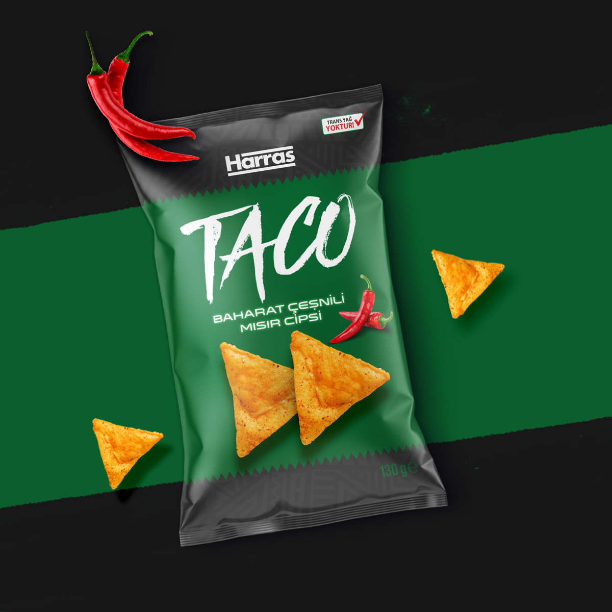 Harras Taco chips package design