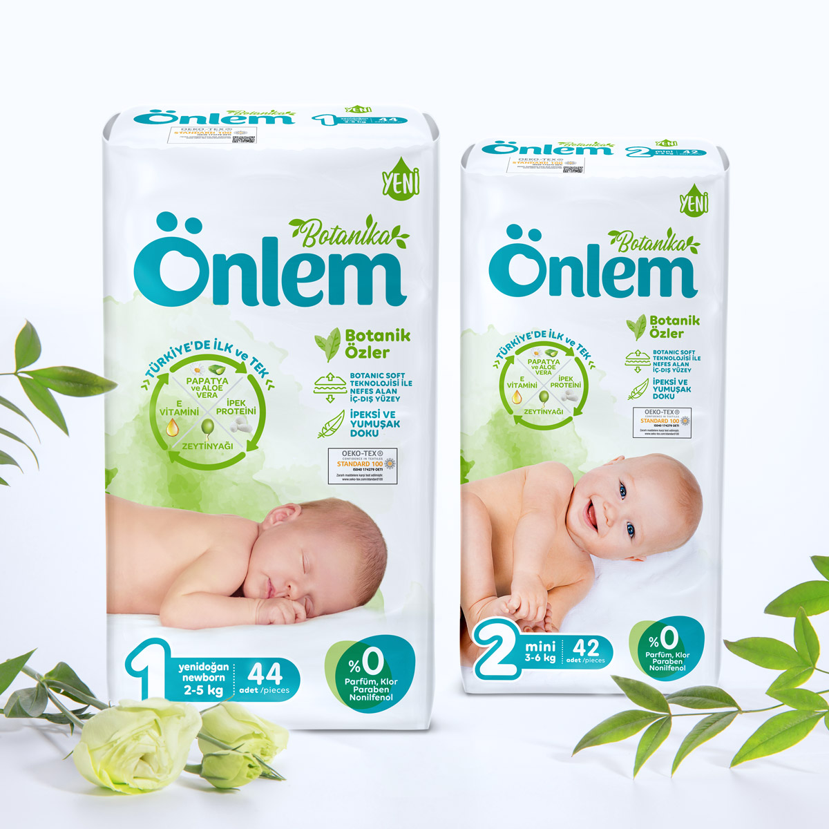 Önlem 44 and 42 pieces botanical diapers