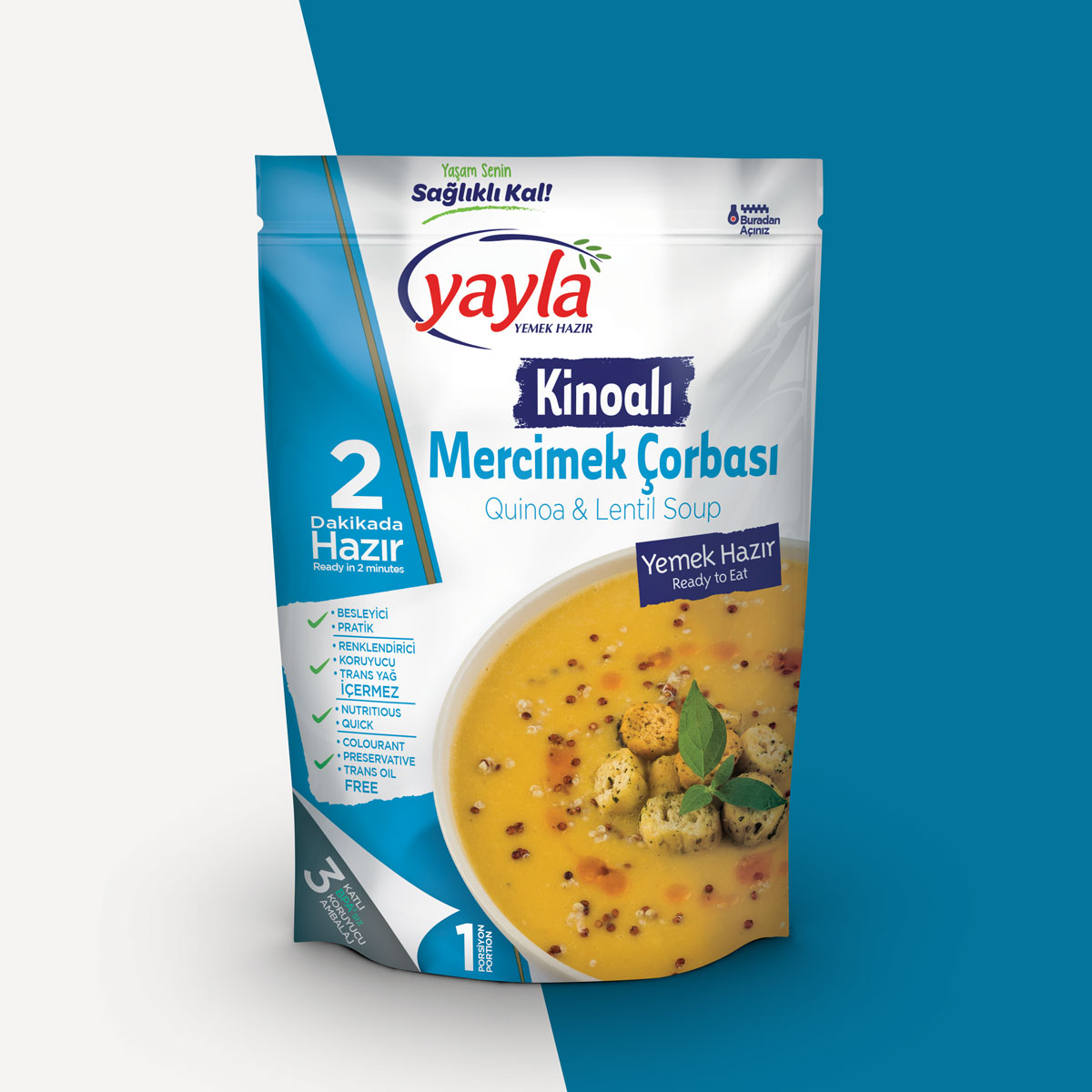 Yayla quinoa lentil soup package design